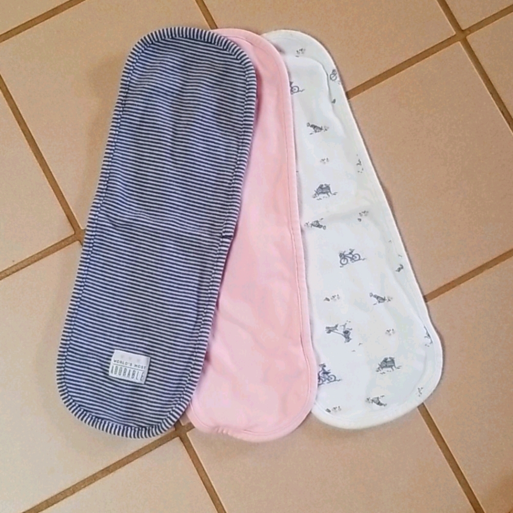 3 burp cloths